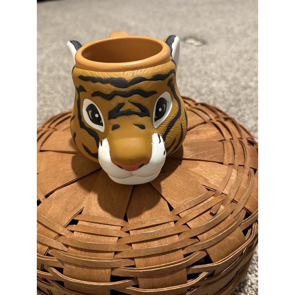 Vintage Applause Tiger Face 3D Plastic Cup